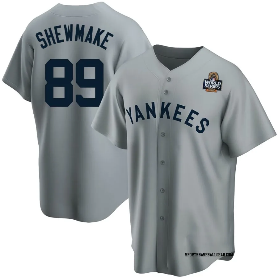 Braden Shewmake Youth New York Yankees Gray Replica Road Cooperstown Collection 2024 World Series Jersey