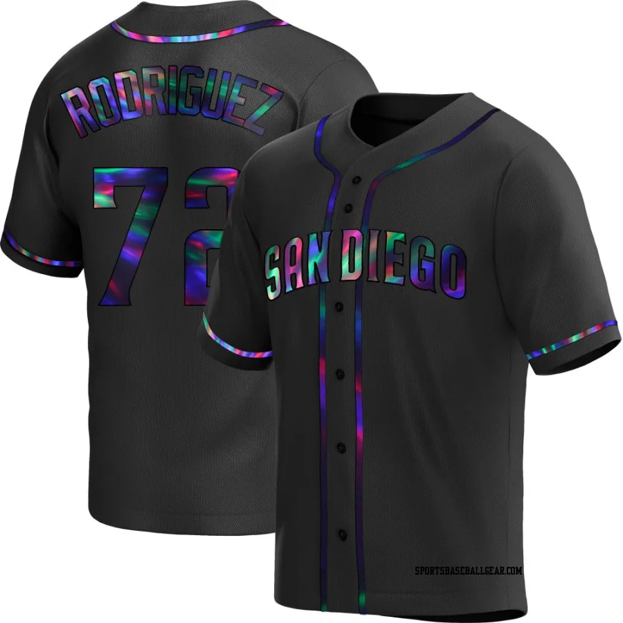 Bradgley Rodriguez Men's San Diego Padres Black Holographic Replica Alternate Jersey