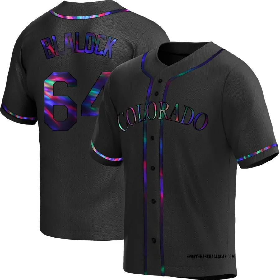 Bradley Blalock Men's Colorado Rockies Black Holographic Replica Alternate Jersey