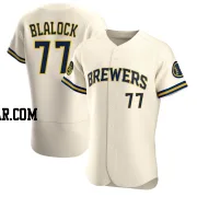 Bradley Blalock Men's Milwaukee Brewers Cream Authentic Home Jersey