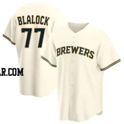 Bradley Blalock Youth Milwaukee Brewers Cream Replica Home Jersey