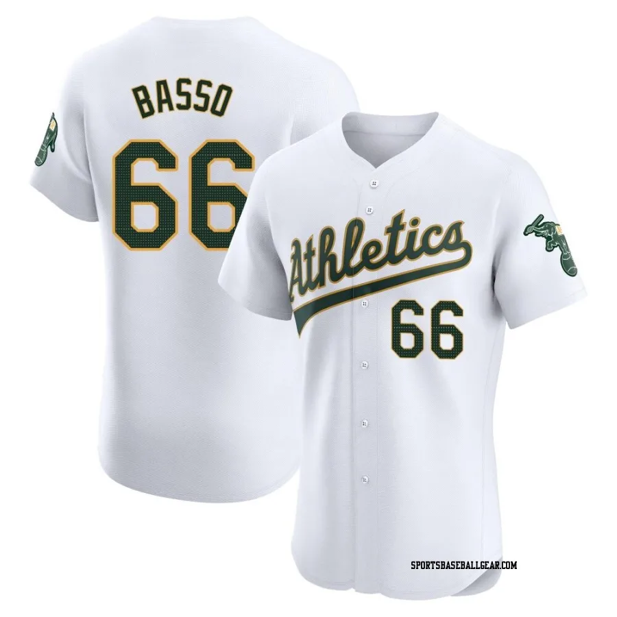 Brady Basso Men's Oakland Athletics White Elite Home Jersey