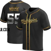 Brady House Men's Washington Nationals Black Golden Replica Alternate Jersey