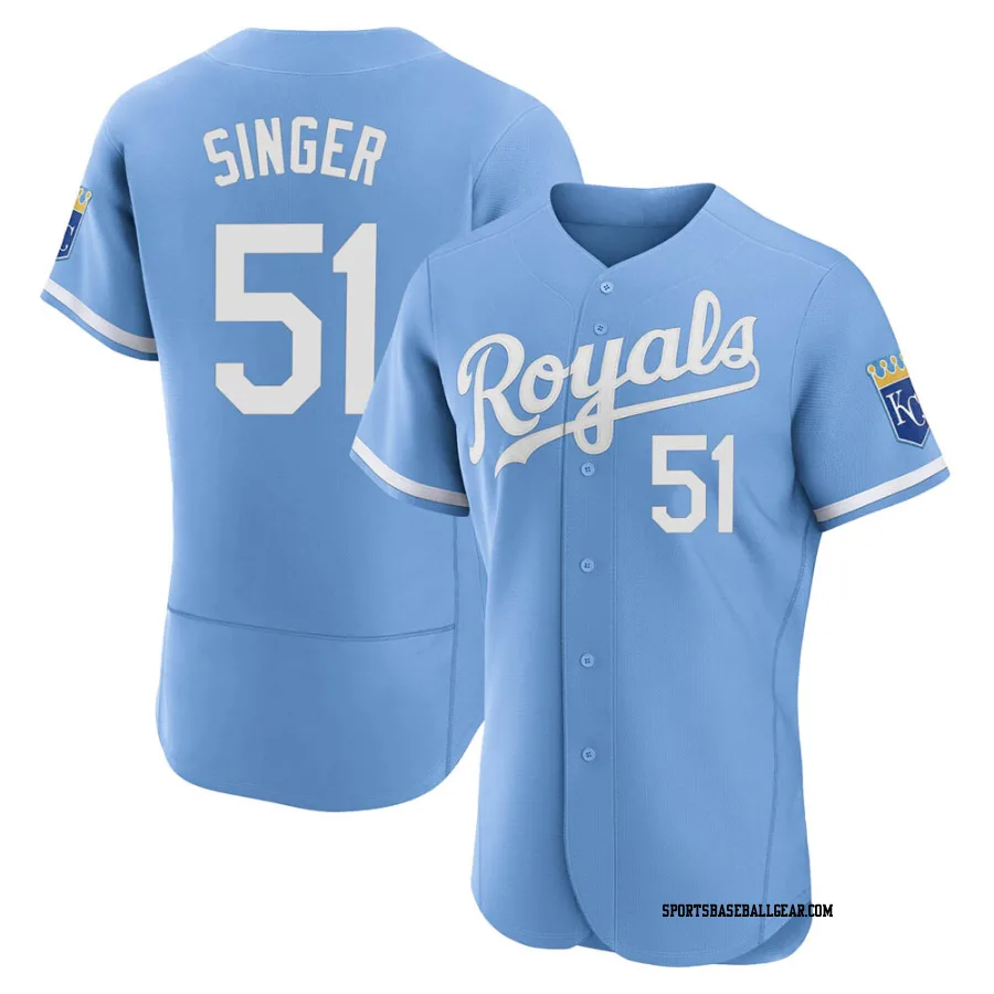 Brady Singer Men's Kansas City Royals Light Blue Authentic 2022 Alternate Jersey