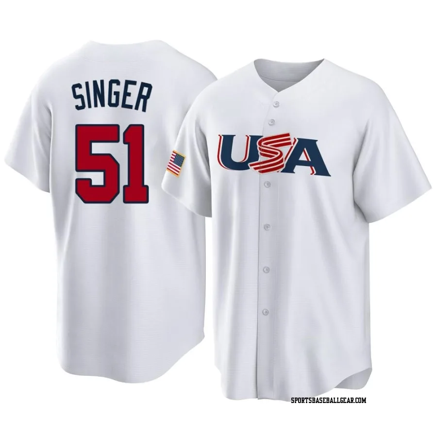 Brady Singer Men's Kansas City Royals White Replica USA Baseball 2023 World Baseball Classic Jersey