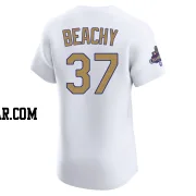 Brandon Beachy Men's Los Angeles Dodgers Gold Elite White 2025 Collection Jersey
