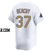 Brandon Beachy Men's Los Angeles Dodgers Gold Limited White 2025 Collection Jersey