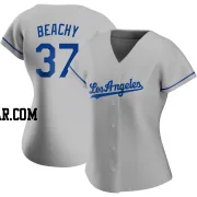 Brandon Beachy Women's Los Angeles Dodgers Gray Authentic Road Jersey