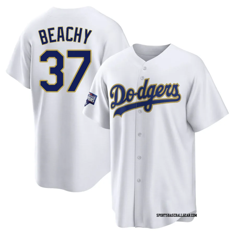 Brandon Beachy Youth Los Angeles Dodgers White/Gold Replica 2021 Gold Program Player Jersey