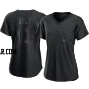 Brandon Belt Women's Toronto Blue Jays Black Authentic Pitch Fashion Jersey