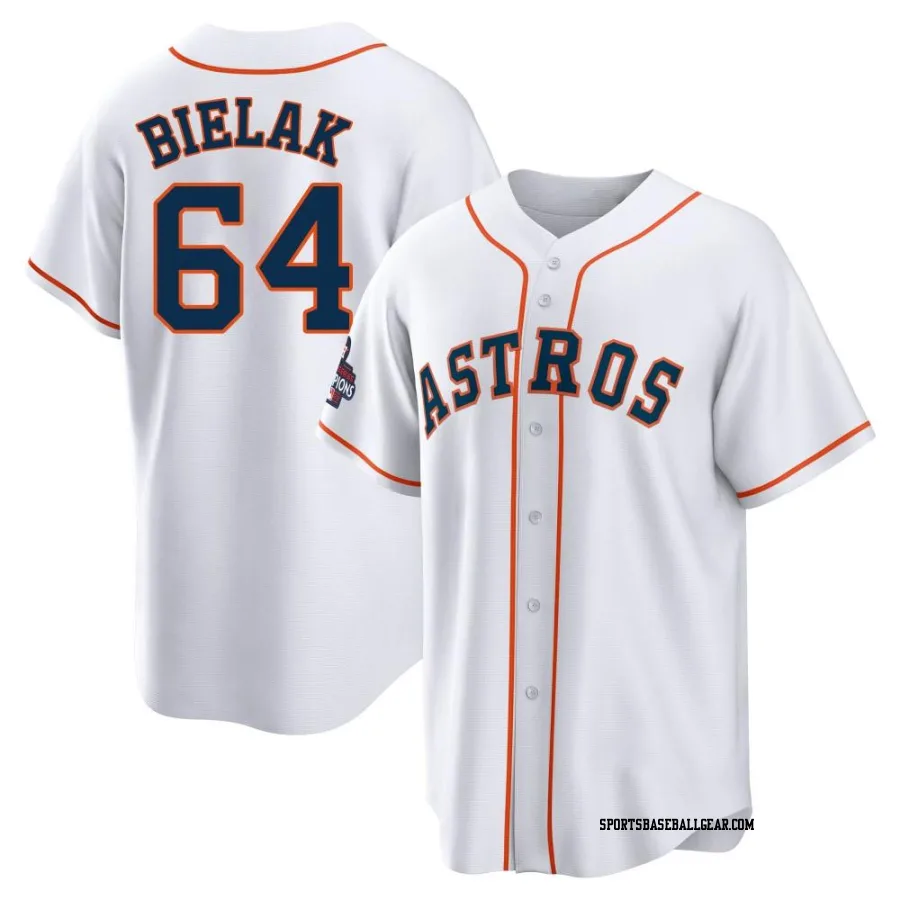 Brandon Bielak Men's Houston Astros White Replica 2022 World Series Champions Home Jersey
