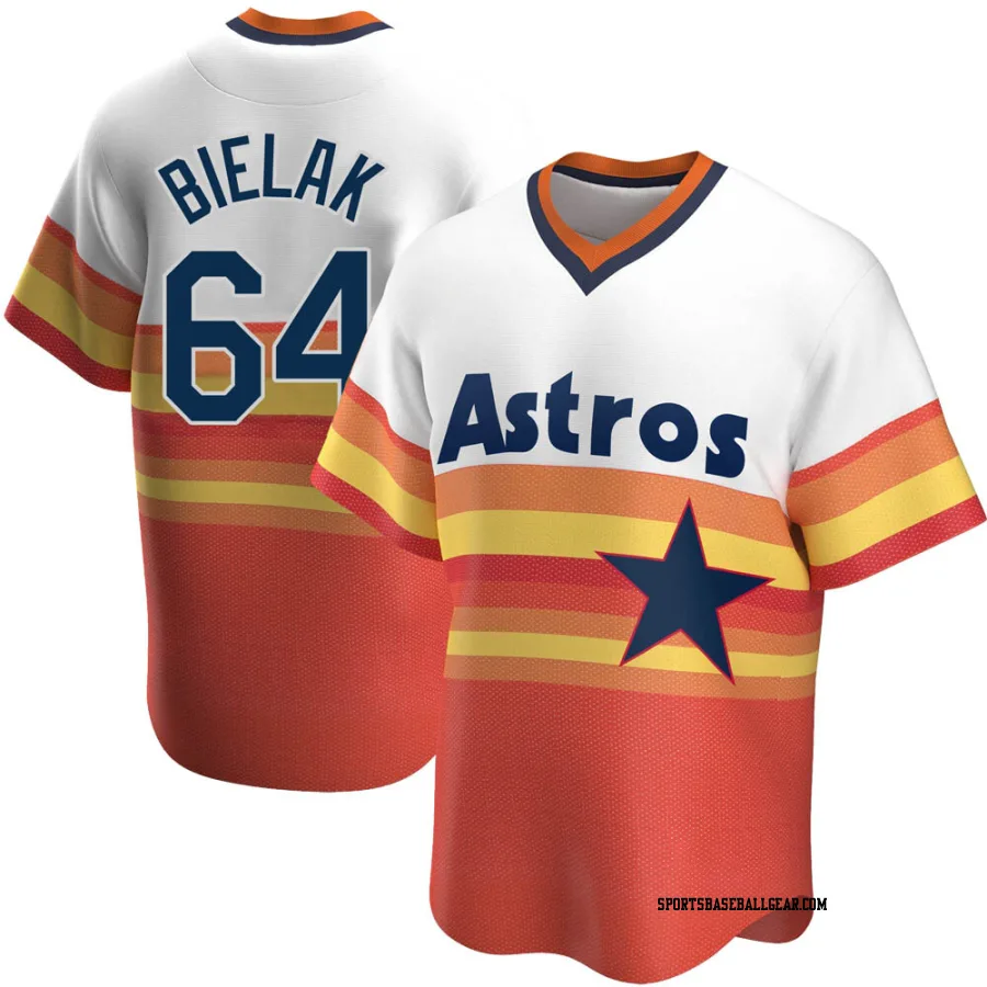 Brandon Bielak Men's Houston Astros White Replica Home Cooperstown Collection Jersey