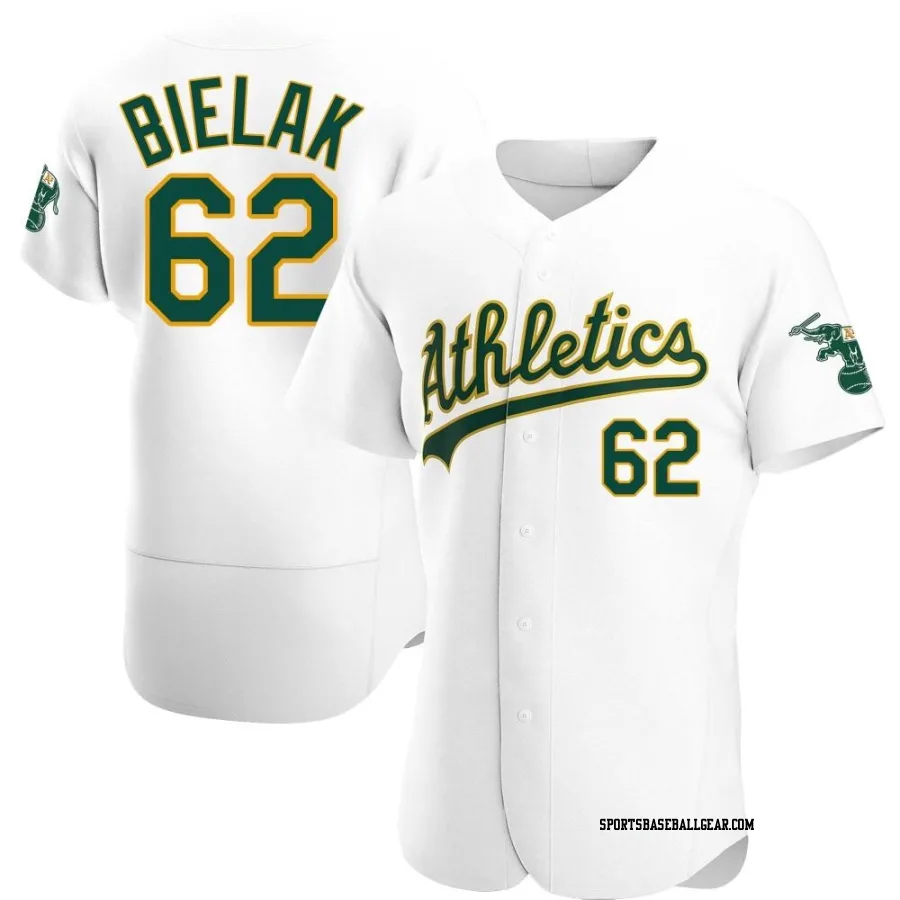 Brandon Bielak Men's Oakland Athletics White Authentic Home Jersey