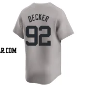 Brandon Decker Men's New York Yankees Gray Limited Away 2024 World Series Jersey