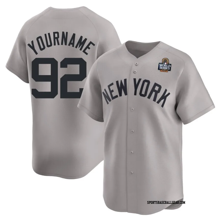 Brandon Decker Men's New York Yankees Gray Limited Away 2024 World Series Jersey