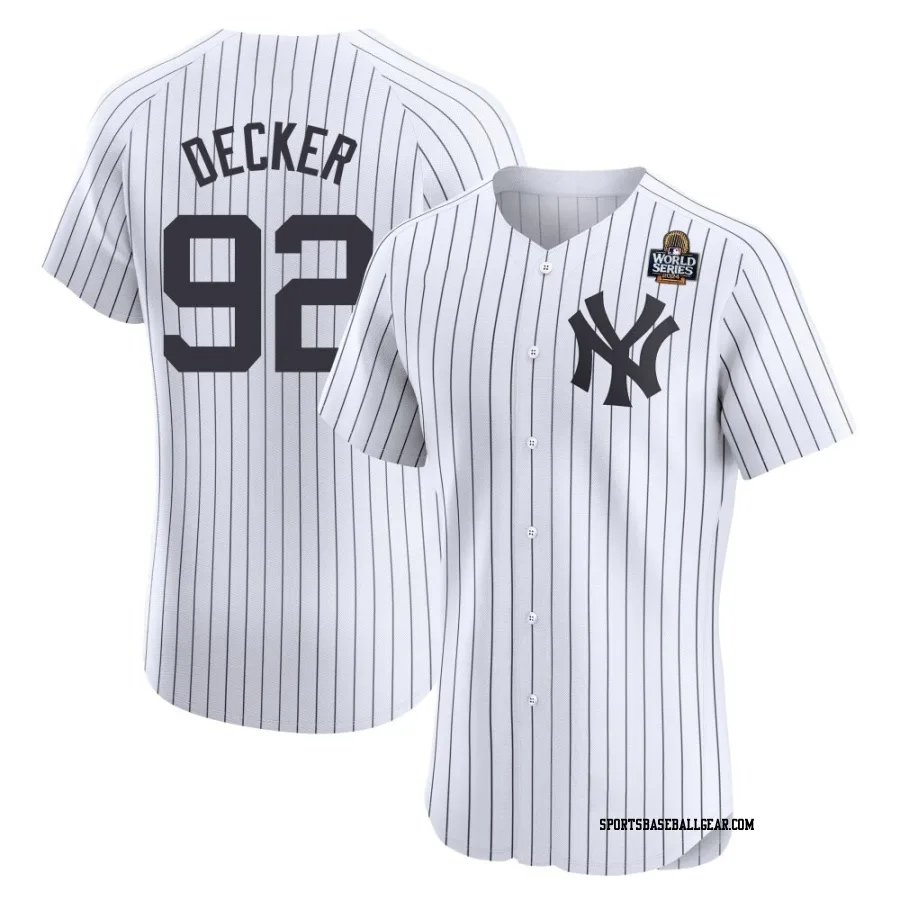 Brandon Decker Men's New York Yankees White Elite Home 2024 World Series Jersey