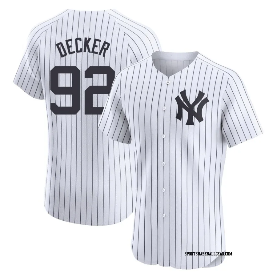 Brandon Decker Men's New York Yankees White Elite Home Jersey