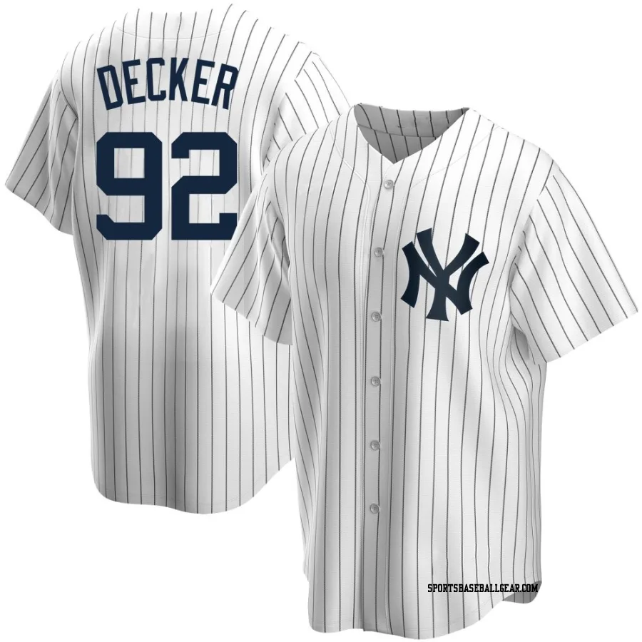 Brandon Decker Men's New York Yankees White Replica Home Jersey