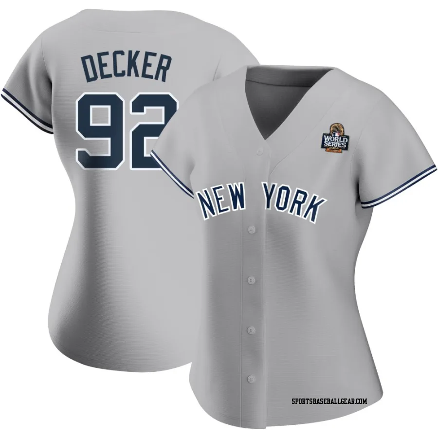 Brandon Decker Women's New York Yankees Gray Replica Road Name 2024 World Series Jersey