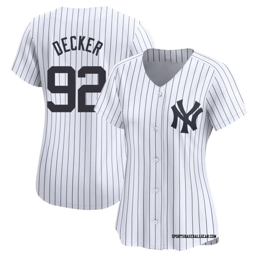 Brandon Decker Women's New York Yankees White Limited Yankee Home Jersey