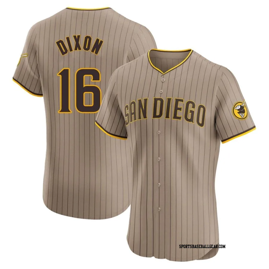Brandon Dixon Men's San Diego Padres Brown Elite Alternate Jersey