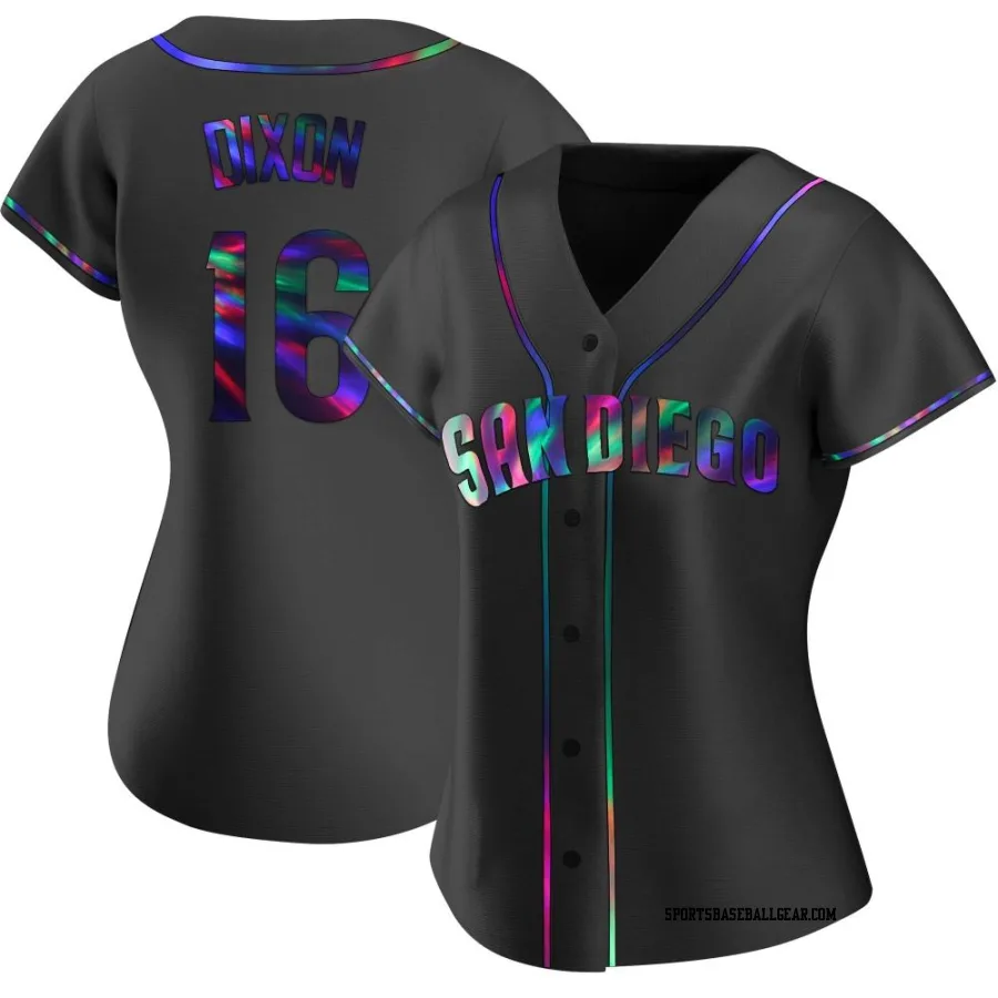 Brandon Dixon Women's San Diego Padres Black Holographic Replica Alternate Jersey