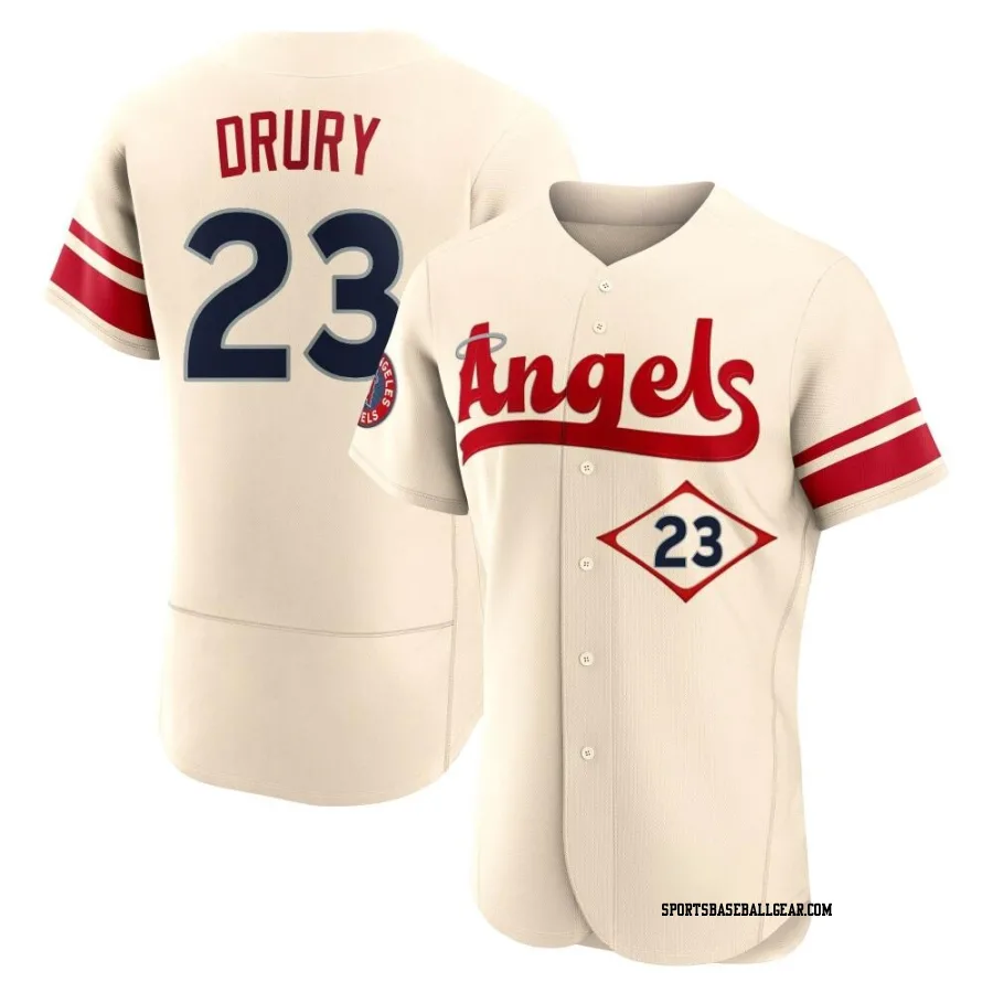 Brandon Drury Men's Los Angeles Angels Cream Authentic 2022 City Connect Jersey