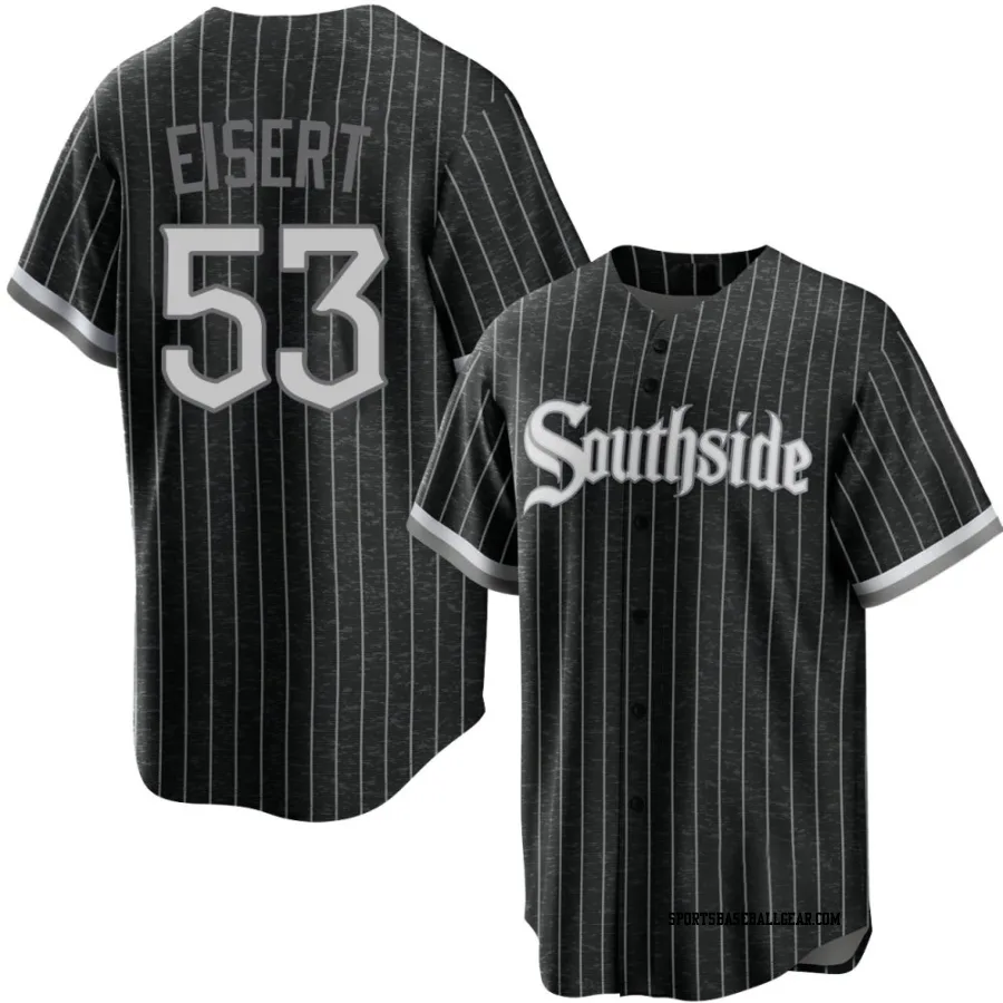 Brandon Eisert Youth Chicago White Sox Black Replica 2021 City Connect Jersey