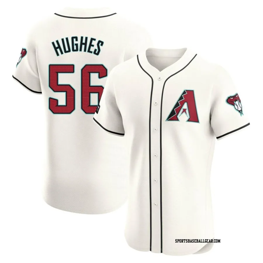 Brandon Hughes Men's Arizona Diamondbacks Cream Elite Home Patch Jersey