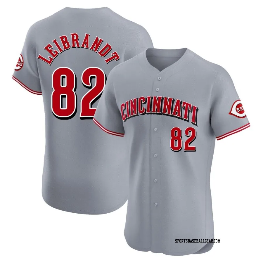 Brandon Leibrandt Men's Cincinnati Reds Gray Elite Road Jersey