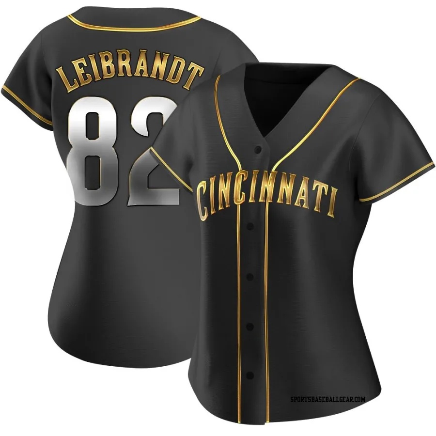 Brandon Leibrandt Women's Cincinnati Reds Black Golden Replica Alternate Jersey