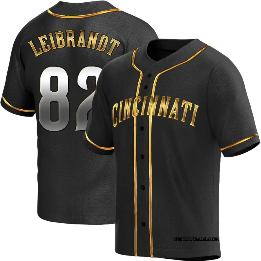 Brandon Leibrandt Youth Cincinnati Reds Black Golden Replica Alternate Jersey