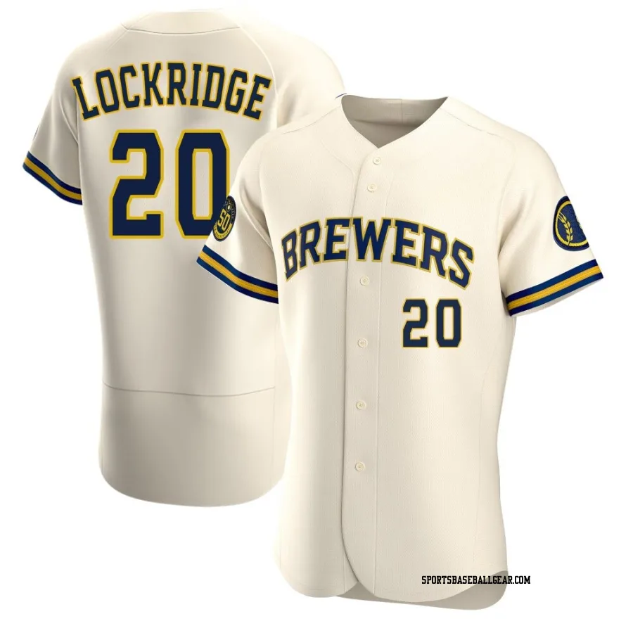 Brandon Lockridge Men's Milwaukee Brewers Cream Authentic Home Jersey