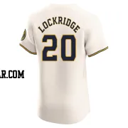 Brandon Lockridge Men's Milwaukee Brewers Cream Elite Home Jersey
