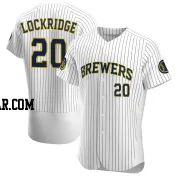 Brandon Lockridge Men's Milwaukee Brewers White Authentic Alternate Jersey