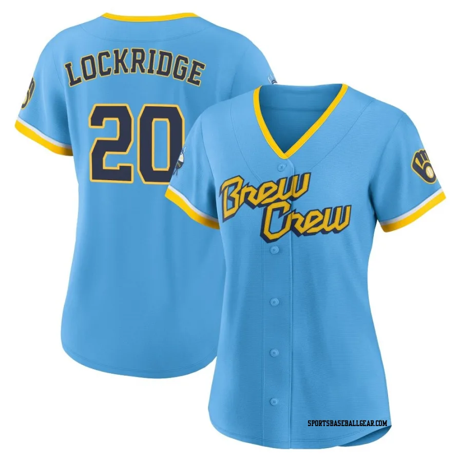 Brandon Lockridge Women's Milwaukee Brewers Blue Replica Powder 2022 City Connect Jersey
