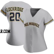 Brandon Lockridge Women's Milwaukee Brewers Gray Authentic Road Jersey