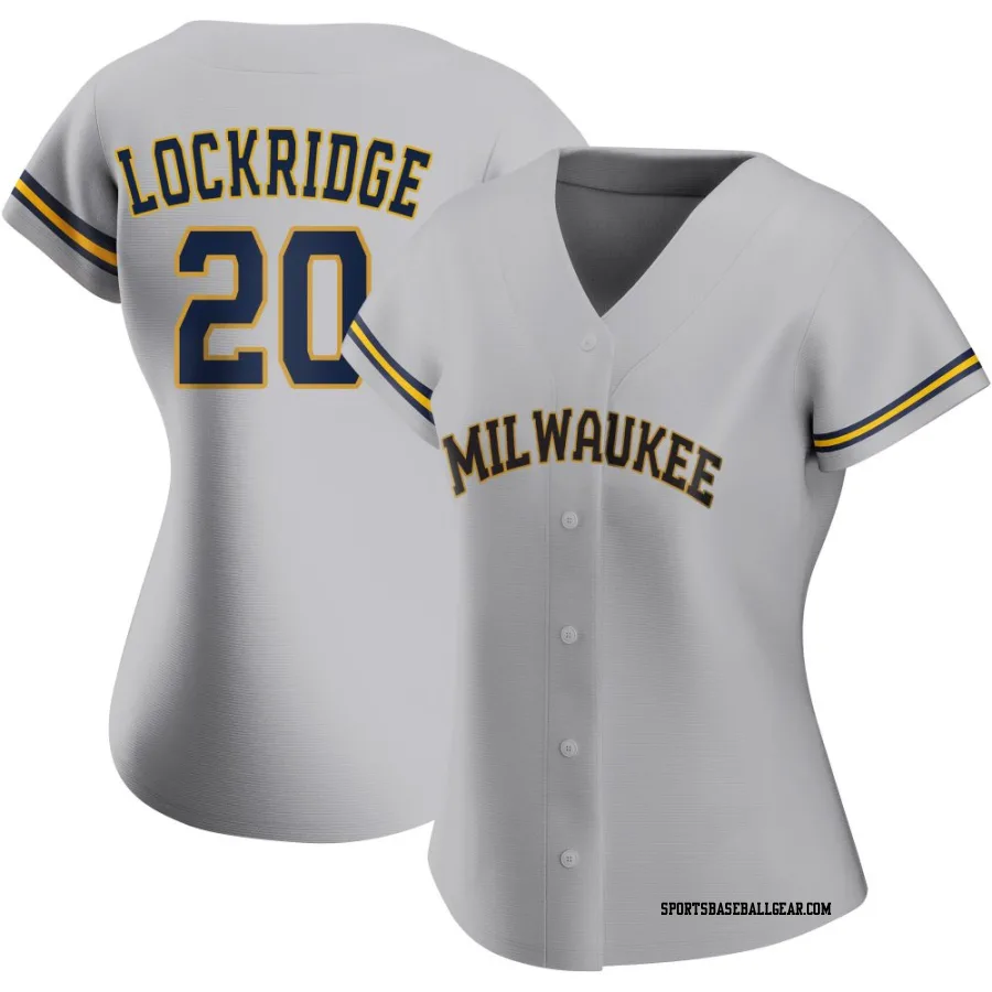 Brandon Lockridge Women's Milwaukee Brewers Gray Authentic Road Jersey