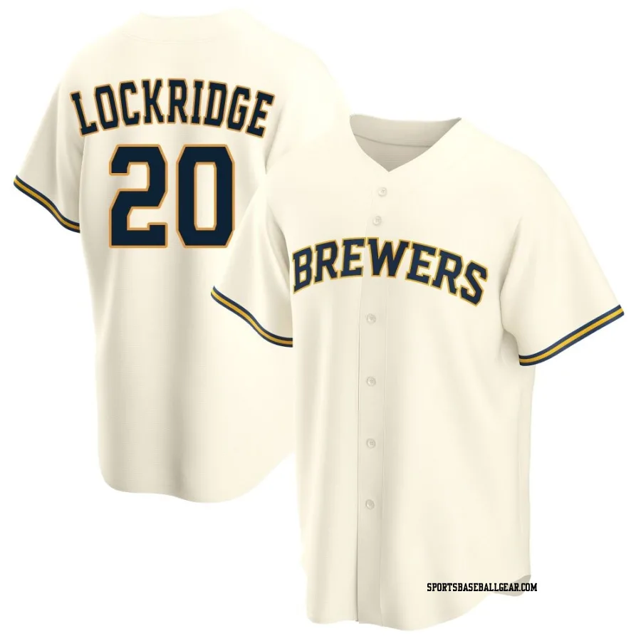 Brandon Lockridge Youth Milwaukee Brewers Cream Replica Home Jersey