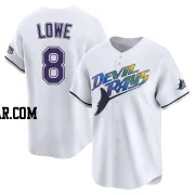 Brandon Lowe Men's Tampa Bay Rays White Limited Throwback Cooperstown Jersey