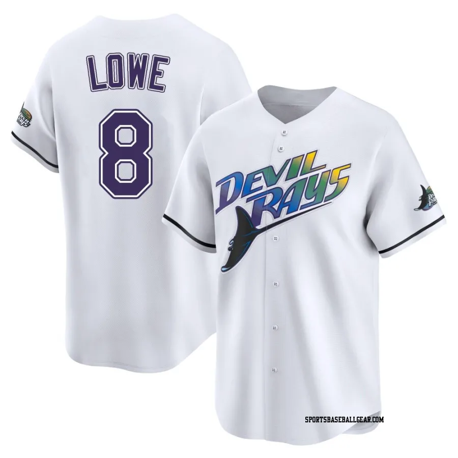 Brandon Lowe Youth Tampa Bay Rays White Limited Throwback Cooperstown Jersey