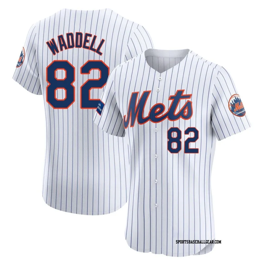 Brandon Waddell Men's New York Mets White Elite Home Patch Jersey