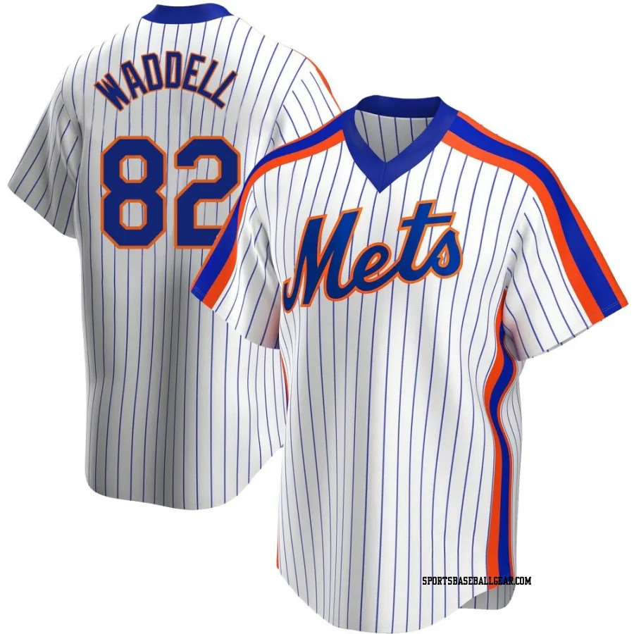 Brandon Waddell Men's New York Mets White Replica Home Cooperstown Collection Jersey