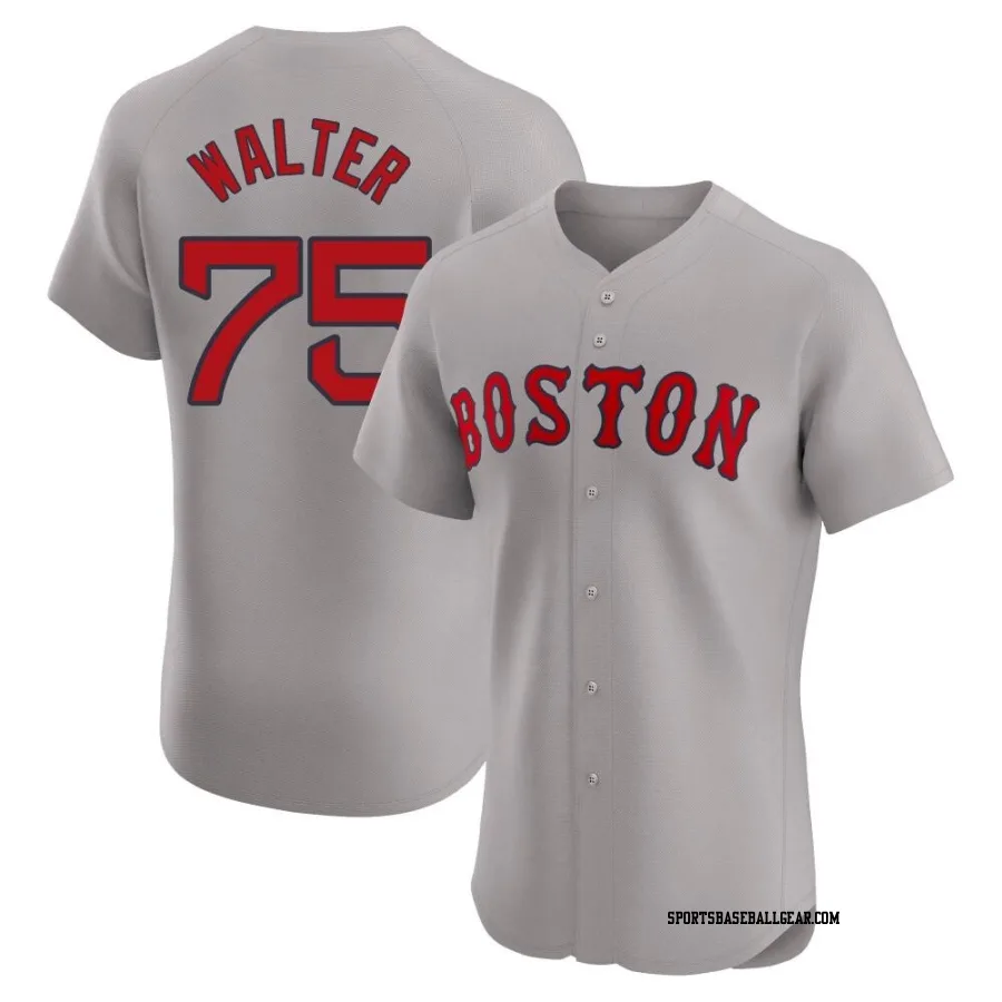 Brandon Walter Men's Boston Red Sox Gray Elite Road Jersey