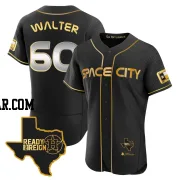 Brandon Walter Men's Houston Astros Black/Gold Authentic 2023 Space City Ready 2 Reign Flex Base Jersey