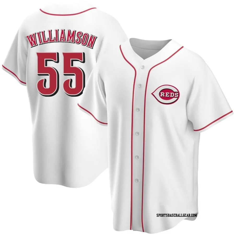 Brandon Williamson Men's Cincinnati Reds White Replica Home Jersey