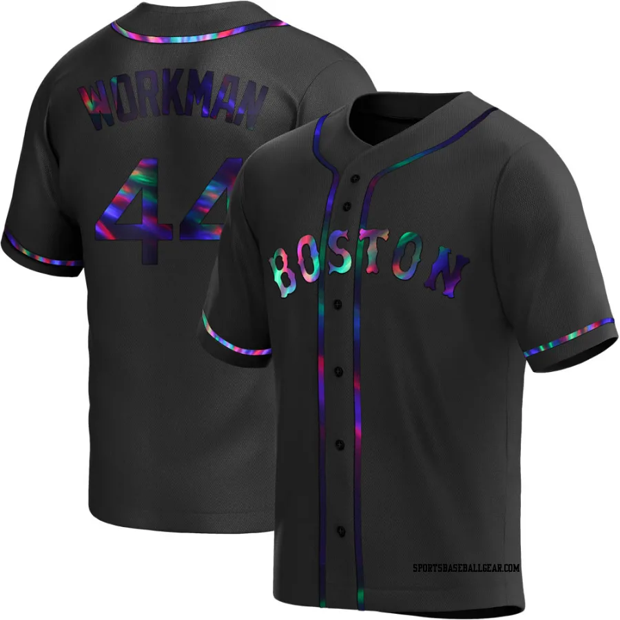 Brandon Workman Men's Boston Red Sox Black Holographic Replica Alternate Jersey