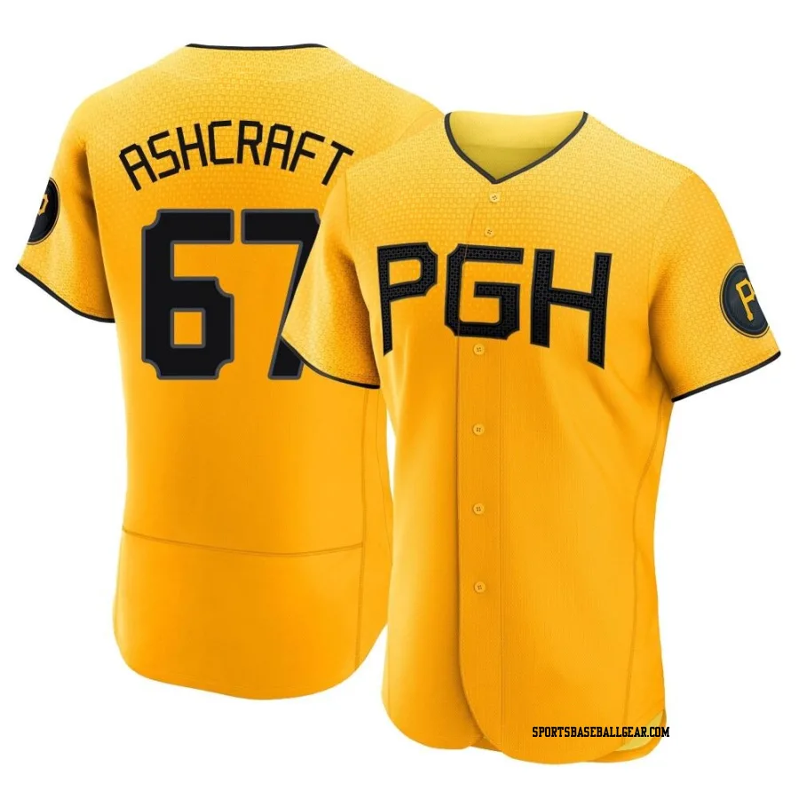 Braxton Ashcraft Men's Pittsburgh Pirates Gold Authentic 2023 City Connect Jersey