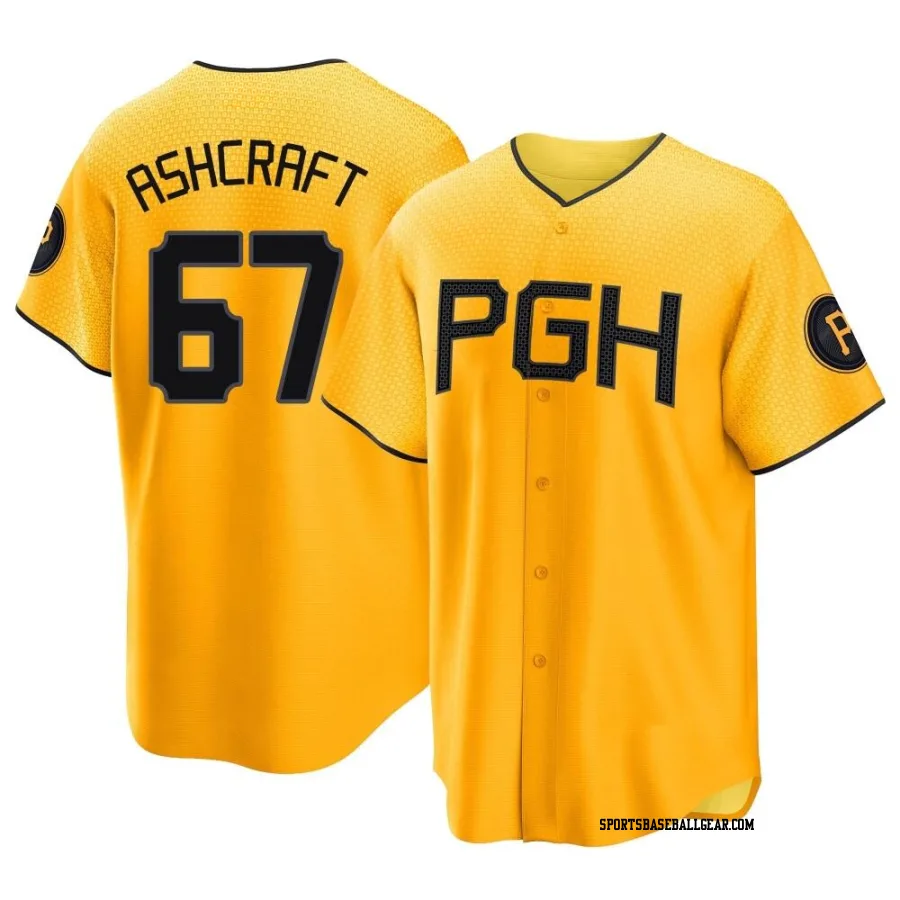 Braxton Ashcraft Youth Pittsburgh Pirates Gold Replica 2023 City Connect Jersey