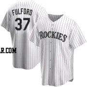 Braxton Fulford Men's Colorado Rockies White Replica Home Jersey